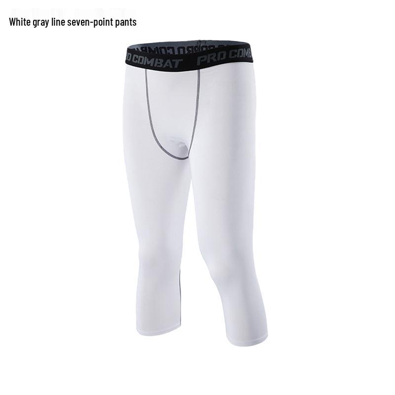 Men's Sports Basketball Sweats - High-Elasticity, Sweat-Wicking, 7-Point Compression Pants