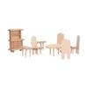 Ensemble miniature de maison de poupée table à manger et chaises 1:Accessoires de Maison de Poupée Échelle 1:12 pour Salon Salle à Manger Chambre à Coucher Série Salle à Manger