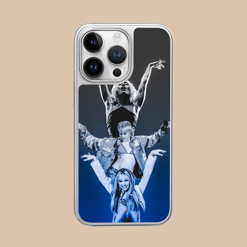 Miley Cyrus Handyhülle für iPhone 17 16 15 14 13 12 11 Air Pro Max Plus Versilbert Bunte Hülle Luxuriöse Hübsche Hülle
