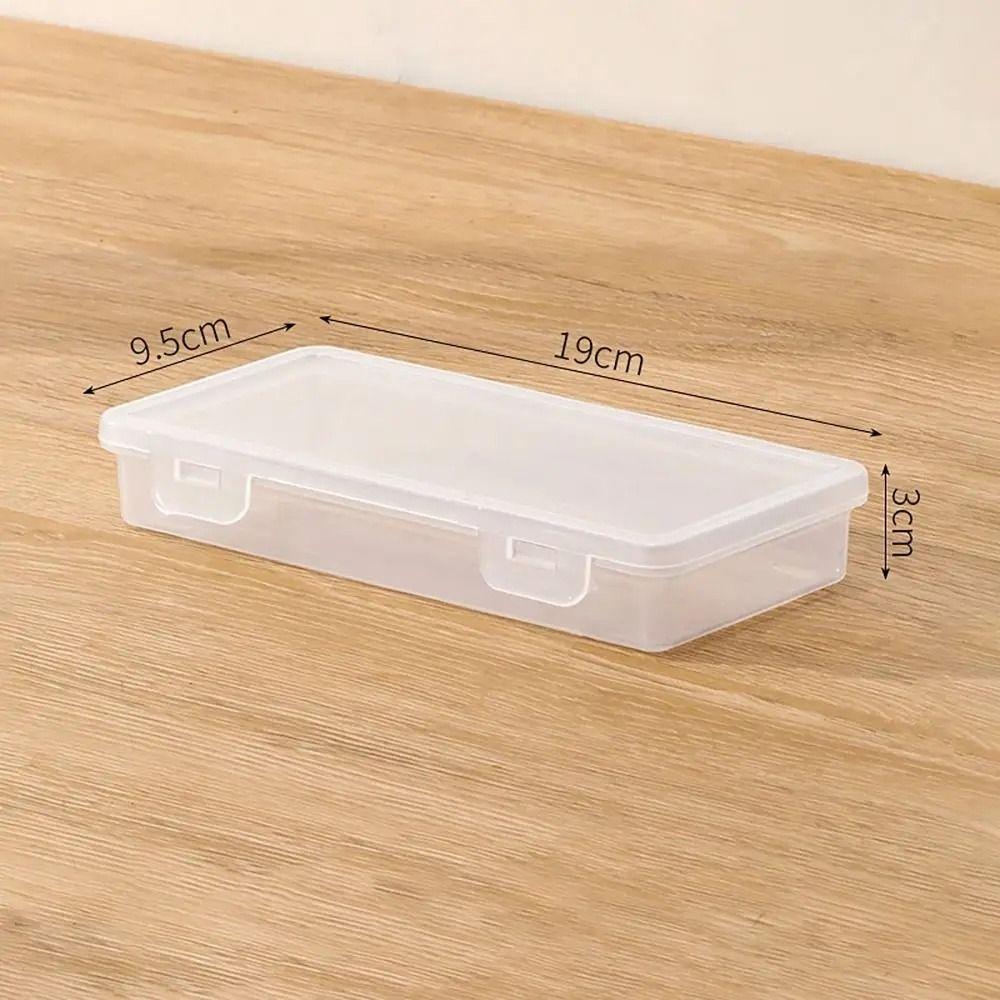 Plastic Pencil Case Buckled Stationery Box Waterproof Desktop Storage Box  Sundries