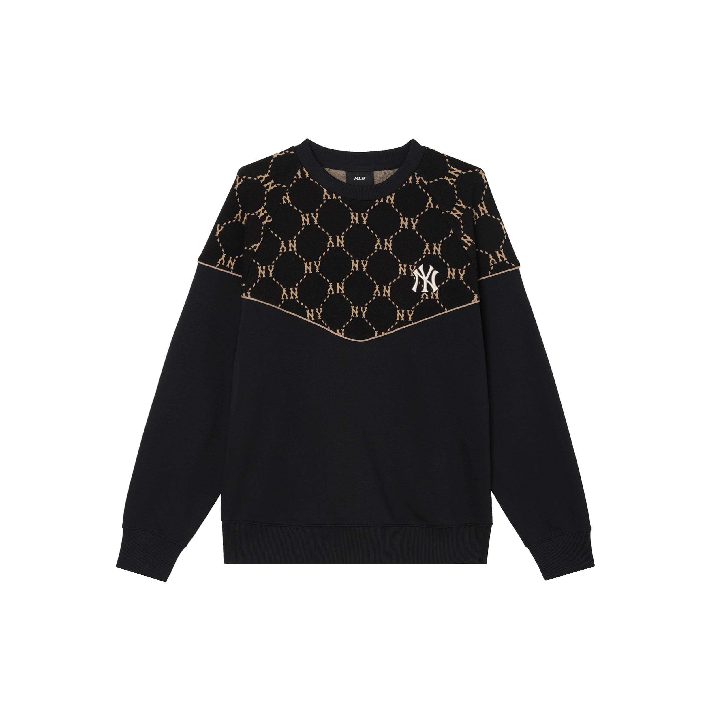 MLB New York Yankees Dia Monogram Sweatshirt Unisex Black 3AMTM1144-50BKS M