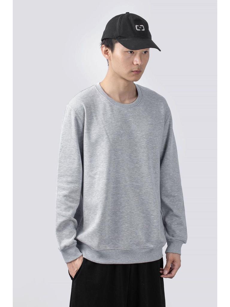 Men's Oversized Korean Style Crew Neck Sweatshirt, Versatile Long Sleeve for Autumn/Winter