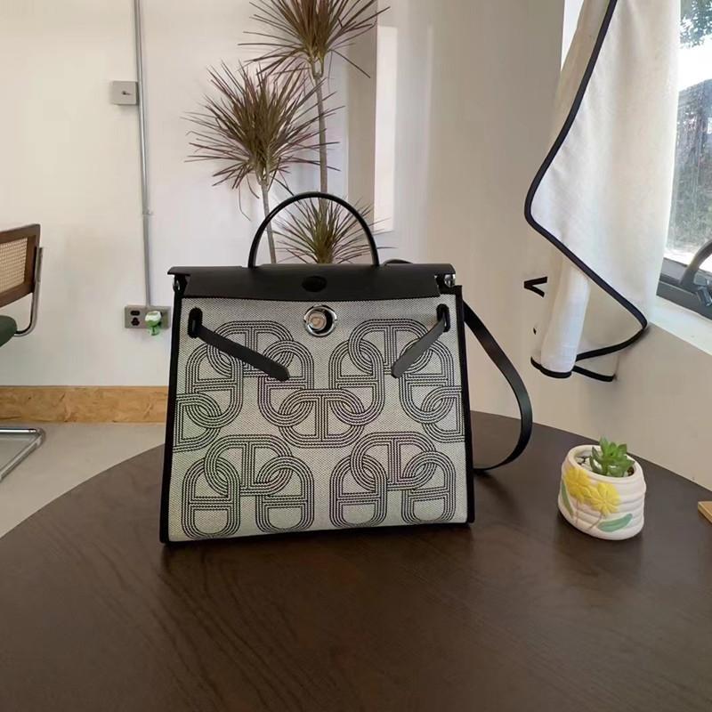 Nova bolsa de grande capacidade, couro de vaca genuíno com lona 31cm bolsa de ombro mensageiro portátil, bolsa grande moderna.