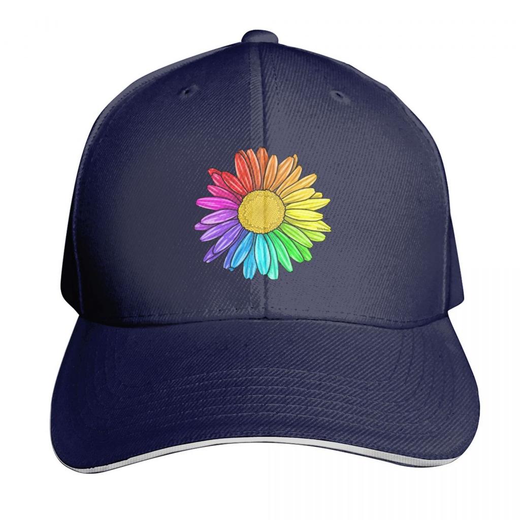 Rainbow Daisy Baseball Cap Sun Hat For Children Hard Hat Funny Hats Luxury Brand FeUnisex Unisexs
