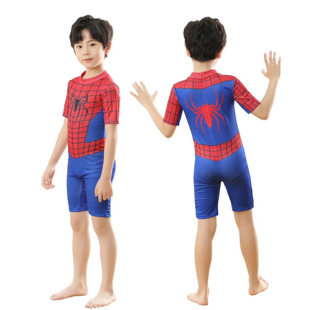Traje de baño de secado rápido con protección solar para niños en poliéster para juegos de rol de superhéroes