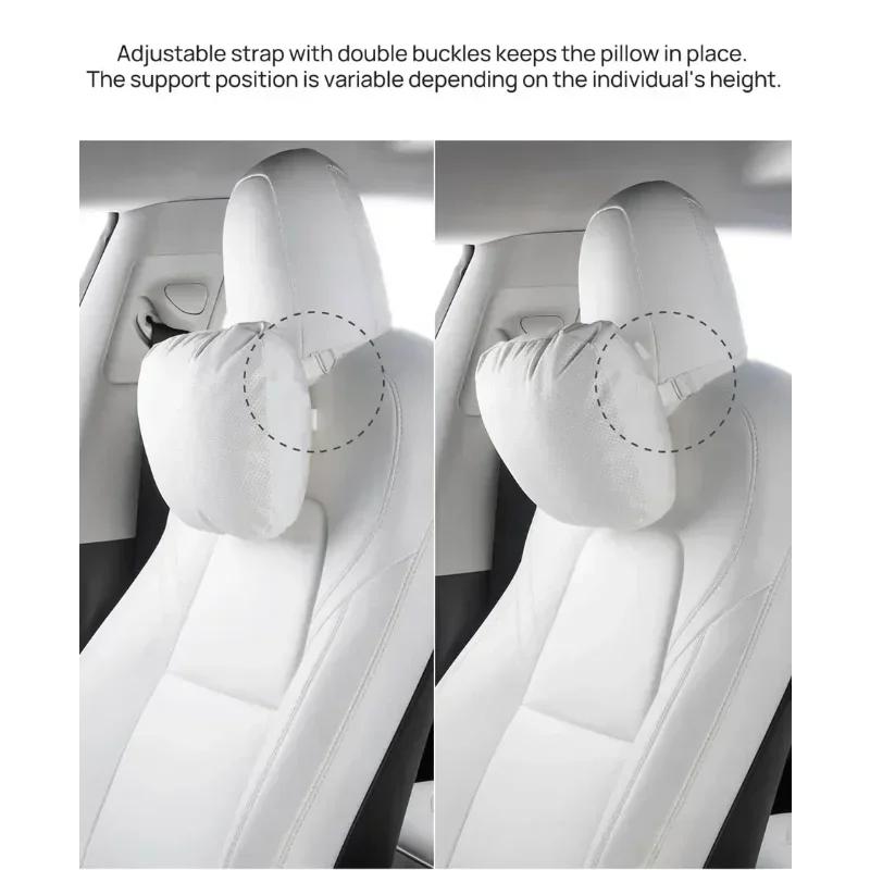 Zamszowa Wygodna Zagłówkowa Poduszka Pod Szyję Do Tesla Highland Model 3/Y Model S Model X Akcesoria Samochodowa Poduszka Pod Szyję Na Podróż