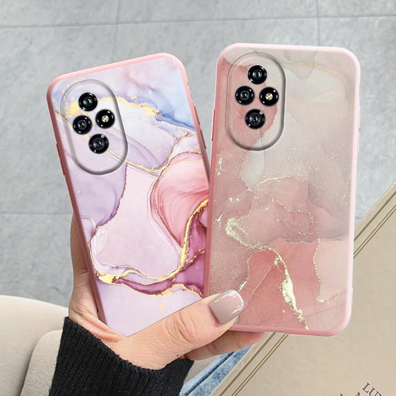 Colorful Marble Case For Honor 200 Luxury Soft Shockproof Cover Fundas For Honor200 90 Lite Shell Watercolor Oil Painting Coque