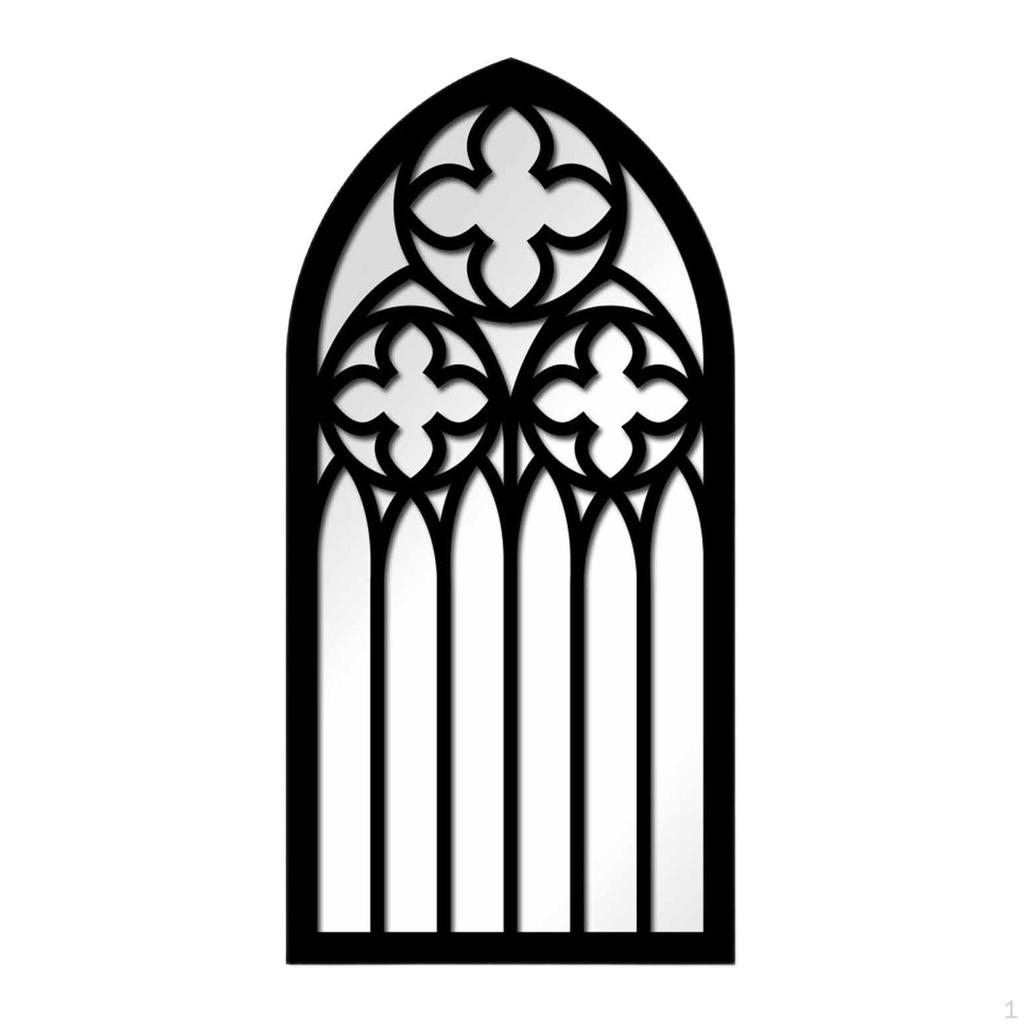Specchio Ad Arco Decorativo Ingresso Toeletta Vetro della Finestra Arco Legno Acrilico Gotico