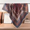 Polka dot double-sided heterochrome ethnic style retro 91 velvet large square scarf silk scarf women's spring and autumn warm shawl scarf scarf