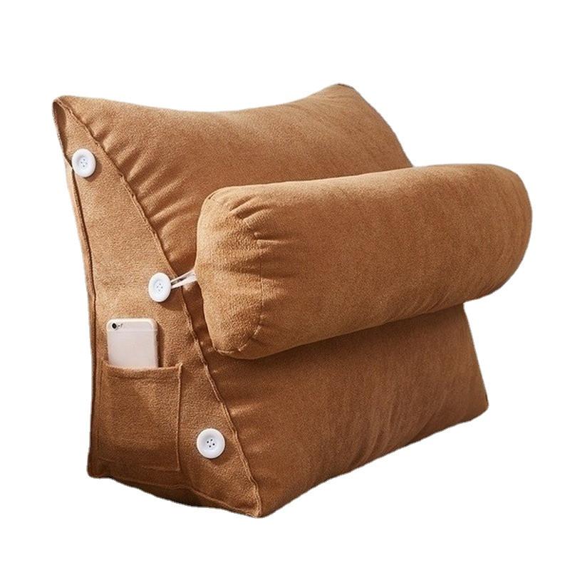 

Bed Triangular Cushion Chair Bedside Lumbar Chair Backrest Lounger Lazy Office Chair Reading Living Room Pillow Household Decor 45x25x50cm верблюд
