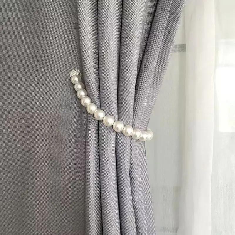1PCS Simulation Pearl Magnetic Curtain Tiebacks Curtain Ties Car Curtain Ties Decorative Ties Bundle Rope Children's Room Decoration