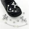 8 STÜCKE Schuhanhänger für Crocs DIY Fortgeschrittene Silber Diamantkette Schuhdekoration Schnalle für Croc Charms Lochschuh-Zubehör