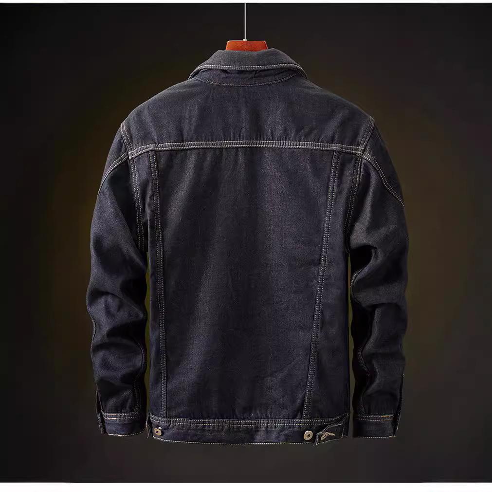 2018 Men's Winter Fleece-Lined Denim Jacket, Warm and Thickened, Korean Slim Fit, Plus Size Available
