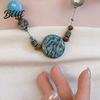 Choker Necklace Vintage Beaded with Colorful Stones Friendly To Stone