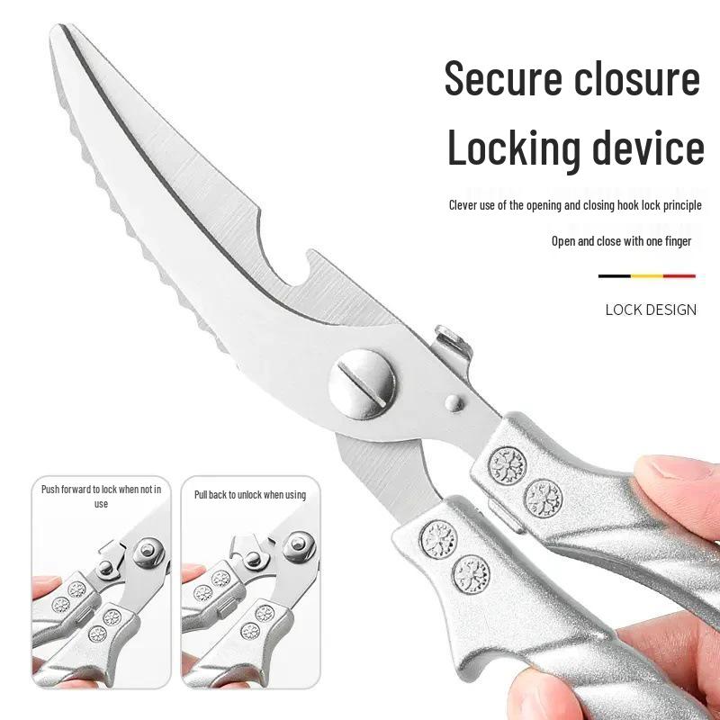 New Arrival: Extra Large Japanese Kitchen Scissors - Multifunctional, Thickened, Lengthened, and Labor-Saving for Chicken and Fish Bones