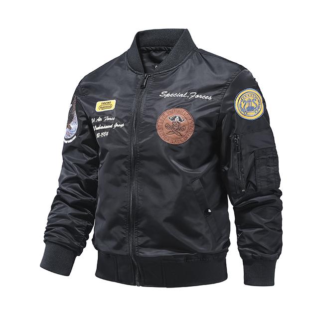 Vintage Pilot Bomber Flight Jacket Heren Luchtmacht Herenkleding Winterlegerjassen Borduurjassen