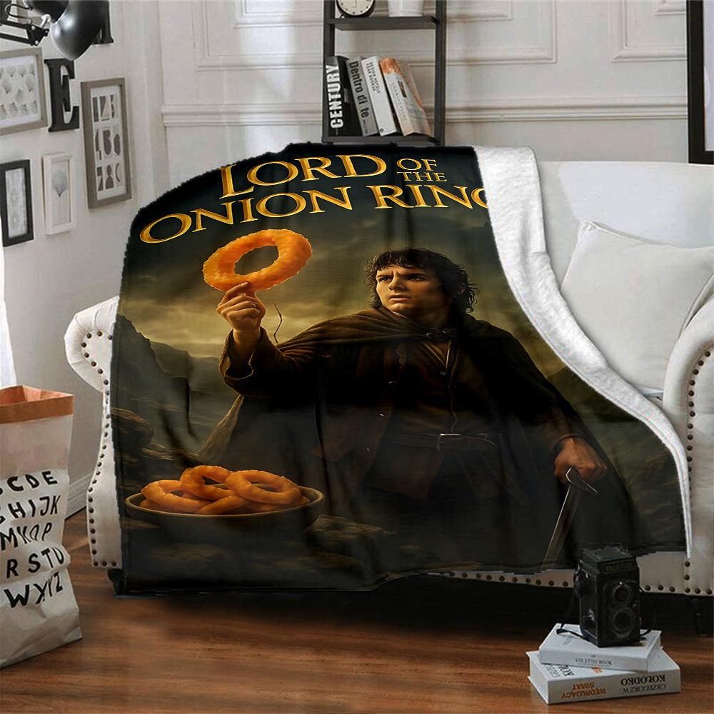 1pc onion rings lord of the rings Flannel Blanket Soft Warm Throw for Home, Office, Travel, All-Season Cozy Bedding GiftL1294
