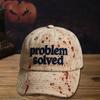 Dark Blood Stain Print Halloween Print Hat Sun Protection Halloween Costume Accessory Baseball Hats Halloween Party Hats Cosplay