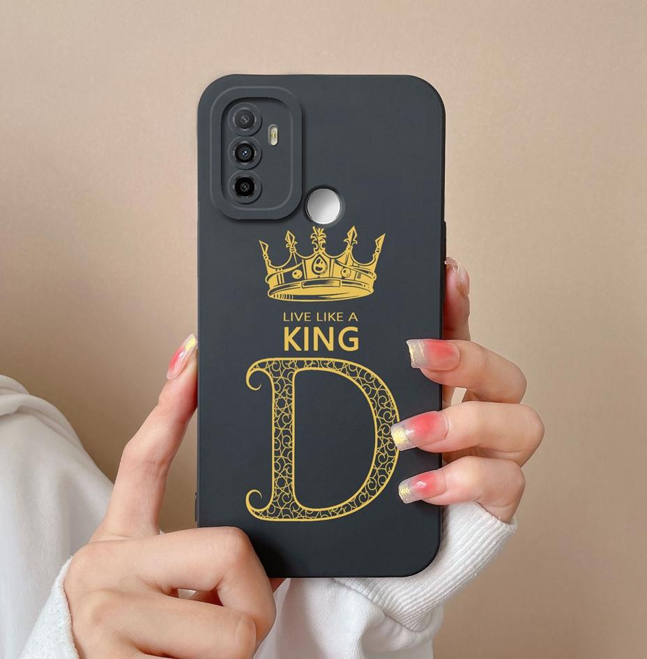 For OPPO F19 Pro+ F19S F9 F11 F15 F17 F5 F7 Case Cover Luxury Fashion Phone Bags Protective Matte Liquid Soft Silicone Crown Letters For OPPO Bumper