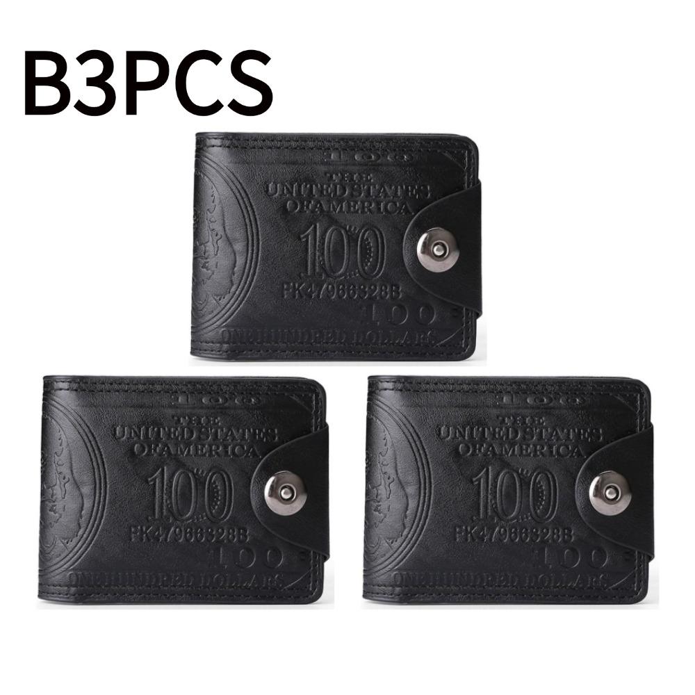US Dollar Pattern Men's Wallet - Retro Multi-Card PU Wallet Compact Portable Design Multiple Slots for Cards Men's Wallet