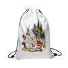 Christmas Double Sided Print New Year Gift Bag Drawstring Pocket Christmas Backpack