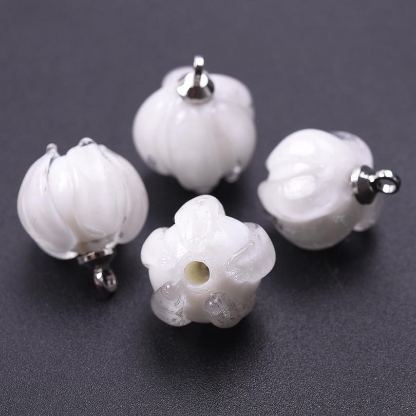 9pc Mix Glass Lily Of The Valley Pendants For Jewelry Making Supplies Colorful Flower Charm Pendant DIY Vintage Earring Bracelet