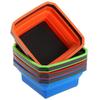 1pc 4.5 Inch Collapsible Magnetic Screw Tray Silicone Bowl Tool Part Storage Box For Bolts Screws Nuts Small Metal Parts Tool