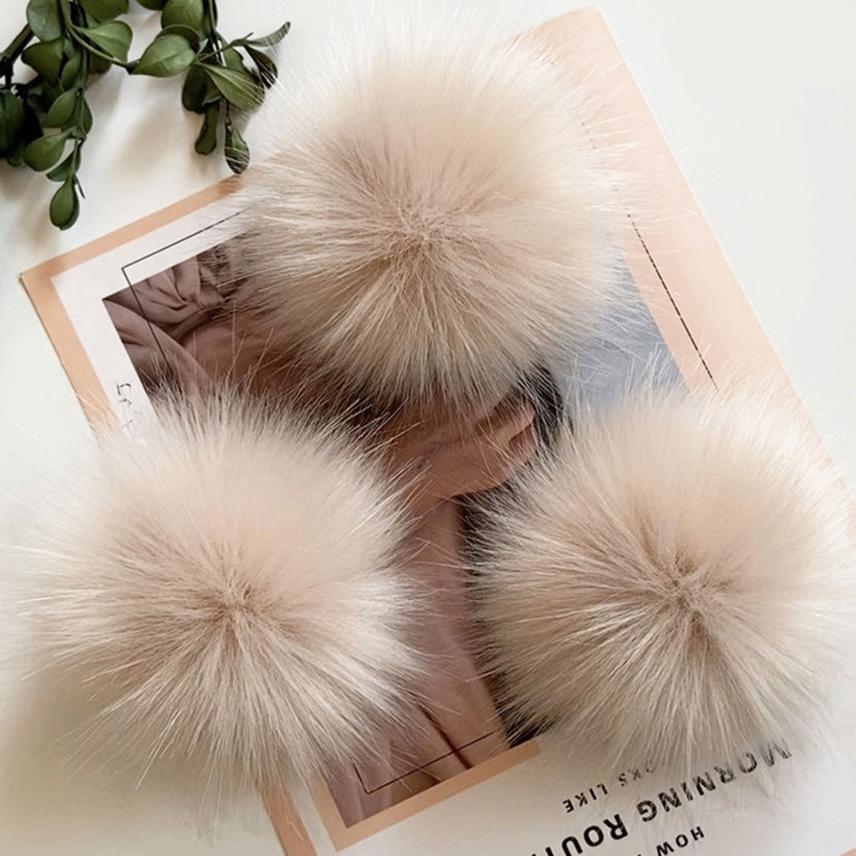 

1 шт. Шапка с помпоном из искусственного меха, шарик, меховой шарик, сделай сам, ручная работа, помпоны для рукоделия, красочный искусственный помпон с резинкой, аксессуары для шляпы 1pc-10cm