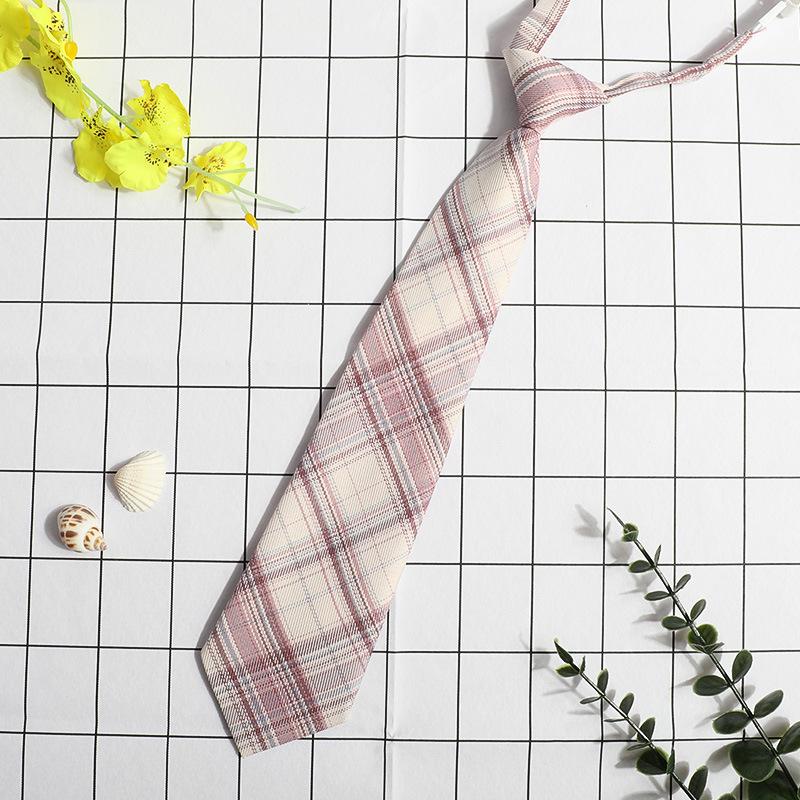 Jk Small Tie Female College Style Lazy Japanese Plaid Uniform Shirt Tie Student Ins Men'S And Women'S Short Styles Free Of Charge