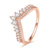 2023 Fashion Silver Plated Princess Tiara Crown Sparkling Love Heart Rings for Women Jewelry Anniversary Gift