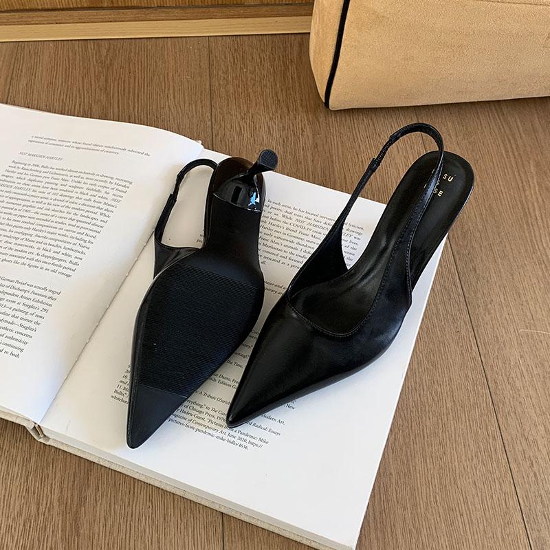Footwear Pumps Women High Heels Shoes Slingbacks Female Slides Shallow Pointed Toe Ladies Heeled Sandals Shoes