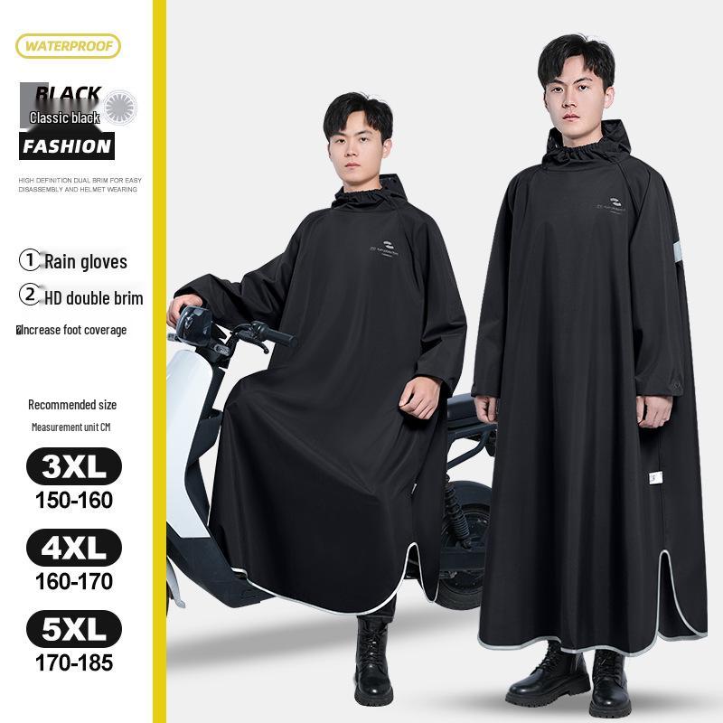 

Жіноче світловідбиваюче водонепроникне пончо для велоспорту з рукавами на все тіло - Потовщене для одного райдера або студента, Унісекс. 4XL чорний