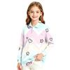 Girls' Long Sleeve Print School Uniform Blouse for Casual Formal Wear