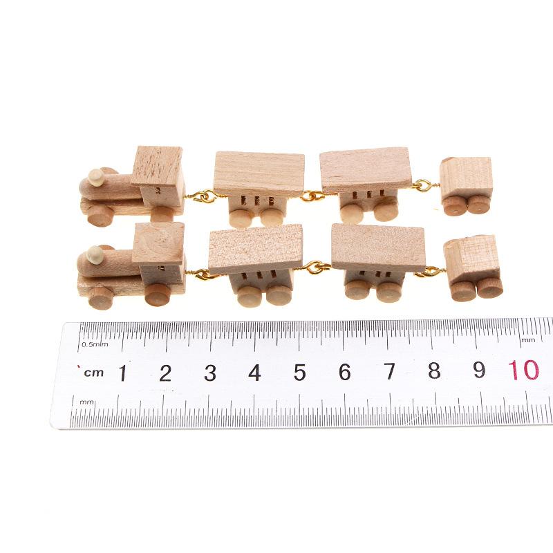 Dollhouse Miniature Wooden Mini Train Ornaments Kids Gift Toys Model Christmas Party Kindergarten Decor Furniture Scene Accessor