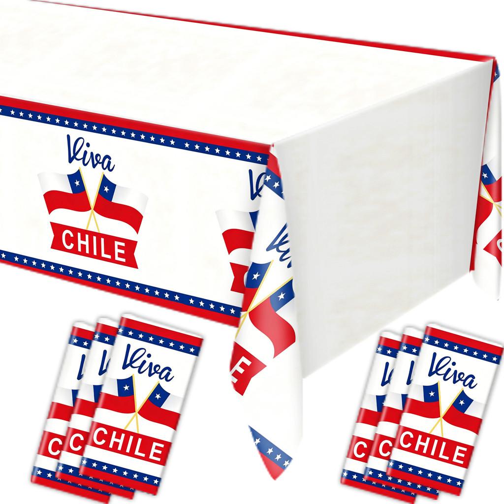 Chile Flag Party Tablecloth With Waterproof Material For Celebrations And Events