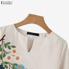 ZANZEA Women V-Neck Casual Long Sleeeve Floral Blouse