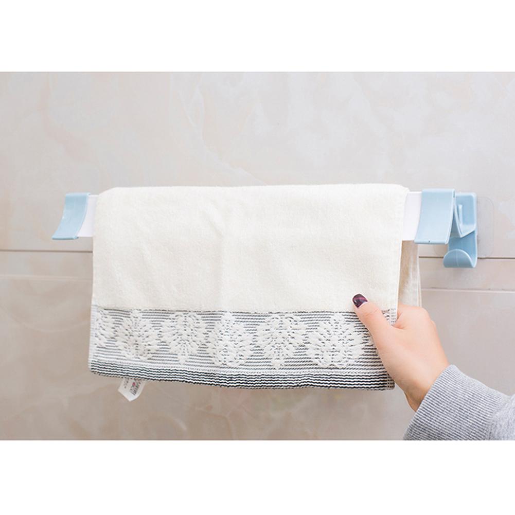 Nail-free Bathroom Towel Rack Traceless Storage Shelf Bath Towel Hanger Tower Bar Decoration