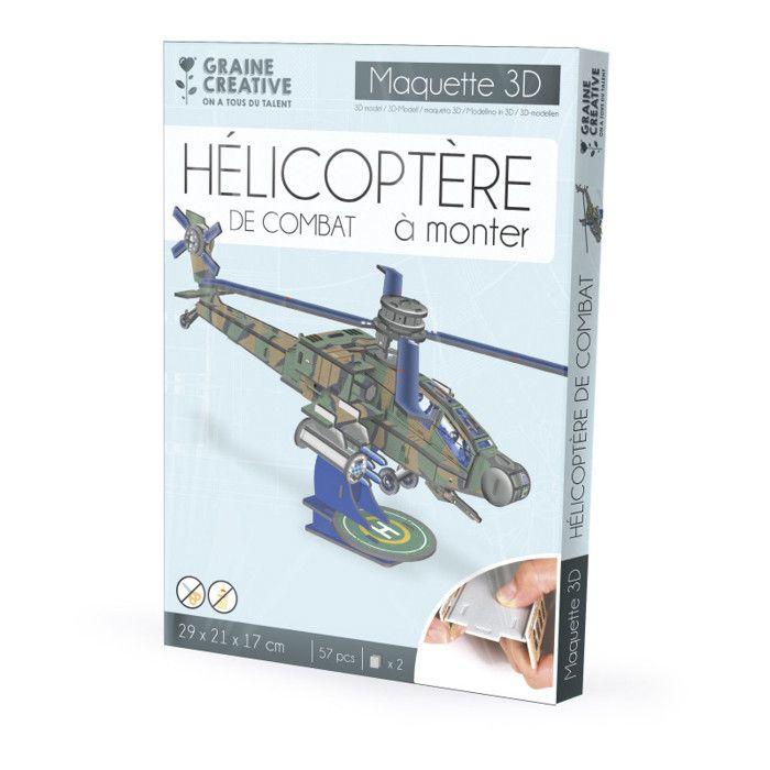 Puzzle 3D maquette - Hélicoptère Apache - Véhicules et engins - Vert