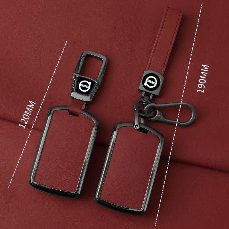 PU Leather Alloy Zinc Car Remote Key Case Cover Shell For Volvo S60 S90 XC40 XC60 XC90 V60 V90 Polestar Keychain Accessories
