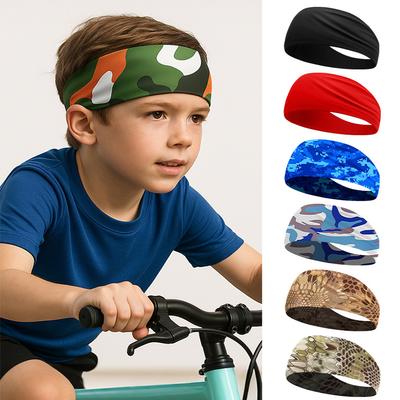 Kids Sport Sweatbands Breathable Sweat Wicking Athletic Football Ice Silk Headband Quick Dry Outdoor Cycling Tennis Hairband