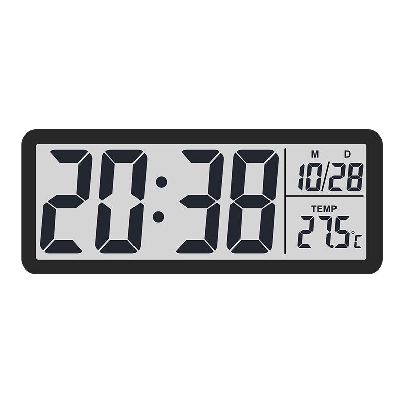 INS Modern Large Screen Wall Clock with Temperature & Humidity Display, Model YD106