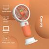 Mini-Ventilator für den Sommer, tragbarer Handventilator mit niedlichen Cartoon-Motiven, ideal für Schüler, mit USB-Ladefunktion und verschiedenen Fruchtmotiven in unterschiedlichen Farben.