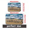 Ocean Wave Welcome Printed Door Mat Non-Slip Absorbent Entrance Rug for Bedroom Living Room Camping Picnic Yoga Floor Mat