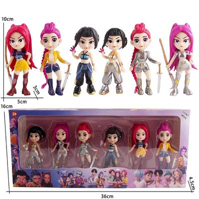 6pcs/set K-POP Demon Hunters Q Version Figure Rumis Miras Zoeys Tiger Toy Kids Doll For Kid Fans Ornament Gift