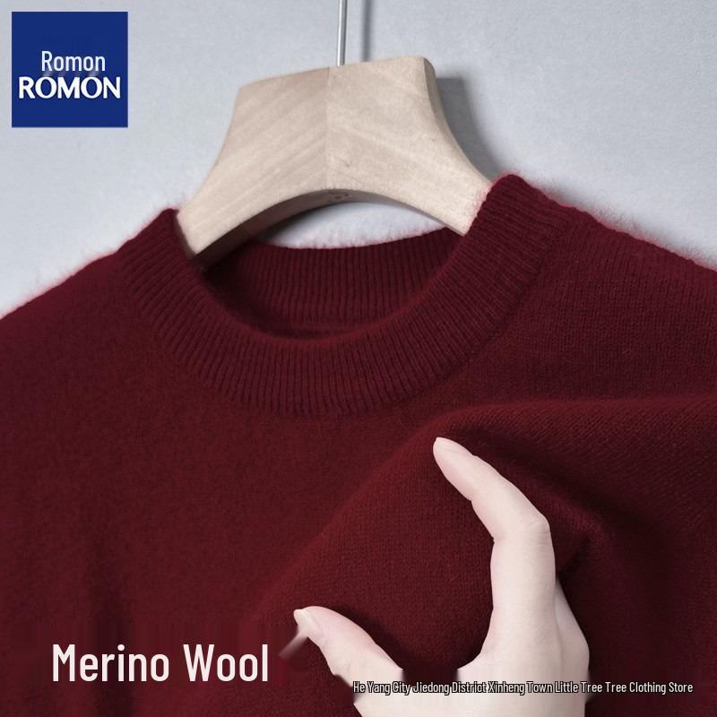 Men's High Neck Double Roll Wool Sweater - Soft, Warm, Solid Color, Close-Fitting Base Layer, Trendy Knitted Design