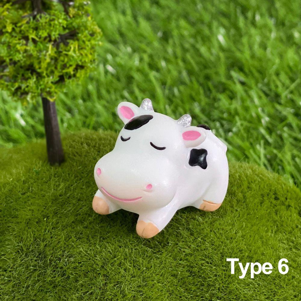 Landscape Home Decoration Little Statue Scene Animal Model Cartoon Cow Figurines Miniature Cattle