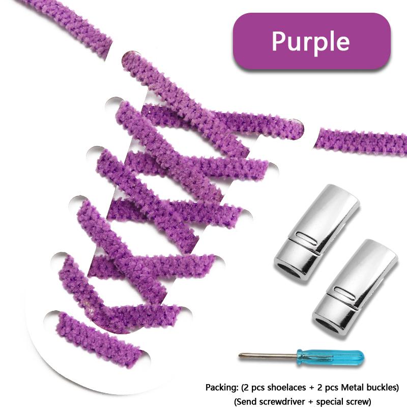 New Plush Elastic Laces Sneakers Magnetic Lock Shoelaces Without ties Kids Adult Flats No Tie Shoe laces for Shoes Accessories