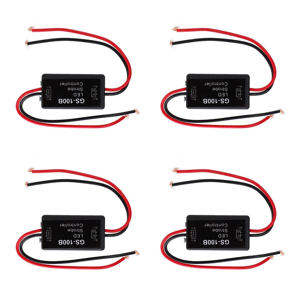 4 Pcs Light Flash Module Controller Brake Tail Light Strobe Controller for Cars Motorcycles Electric Bicycles