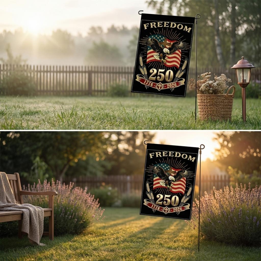 The People 1776-2026 Flag Memorial Day Patriotic 250th Birthday 250 Years United States Indoor Garden Decoration (250 YEARS)