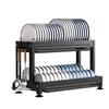Black Double-Layer Aluminum Dish Drying Rack